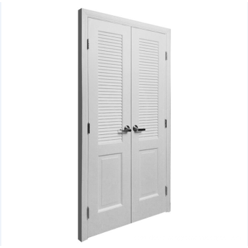 White painted double louver closet door interior morden solid wood core doors